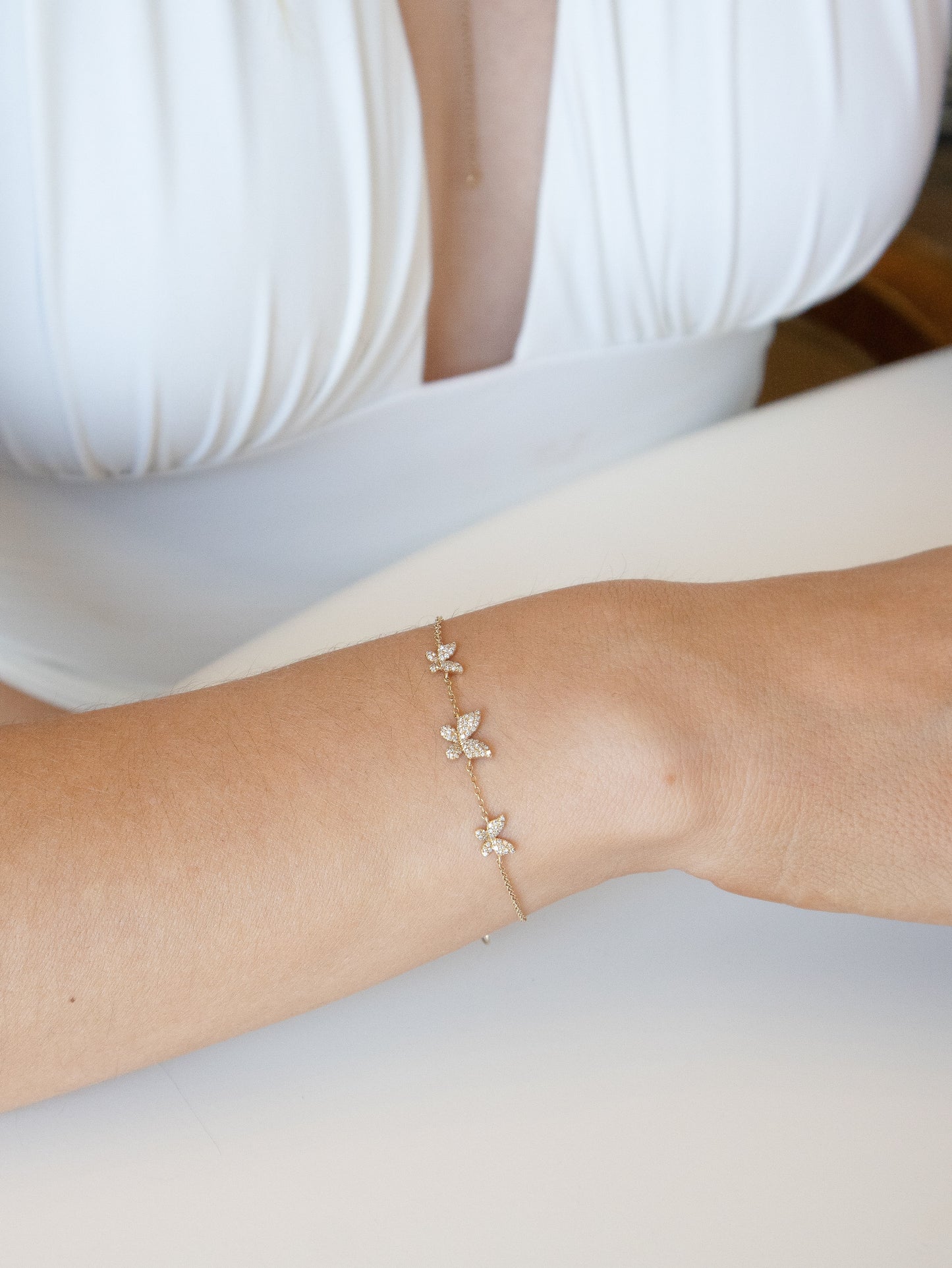 Diamond Butterfly Trio Bracelet
