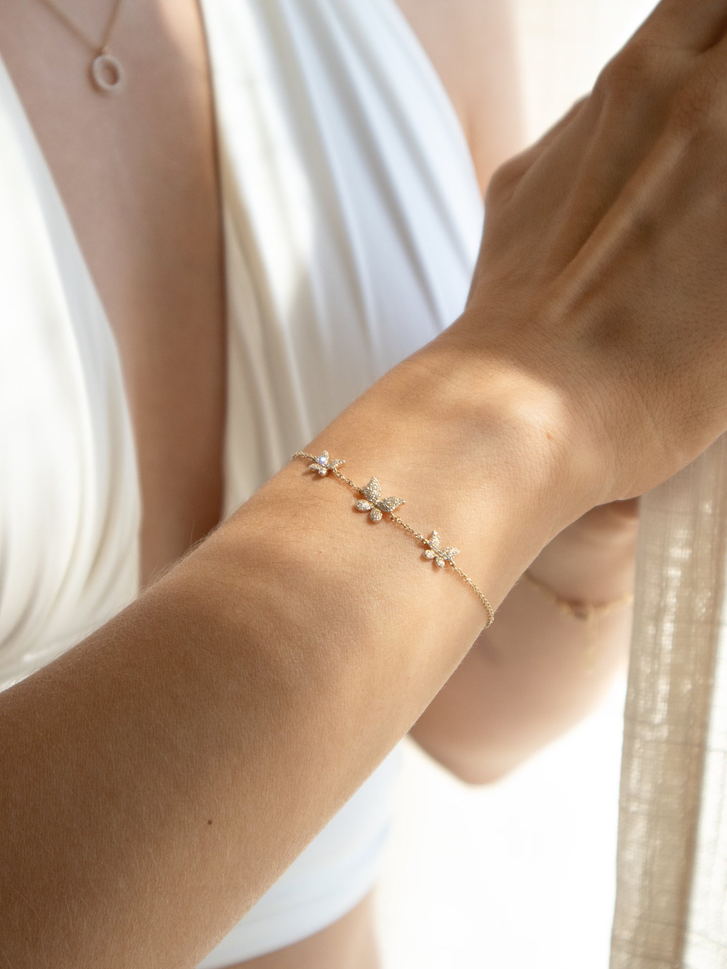 Diamond Butterfly Trio Bracelet