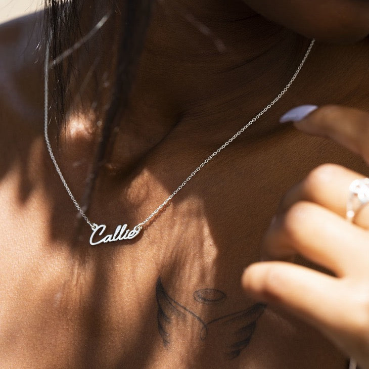 Mini Cursive Name Necklace
