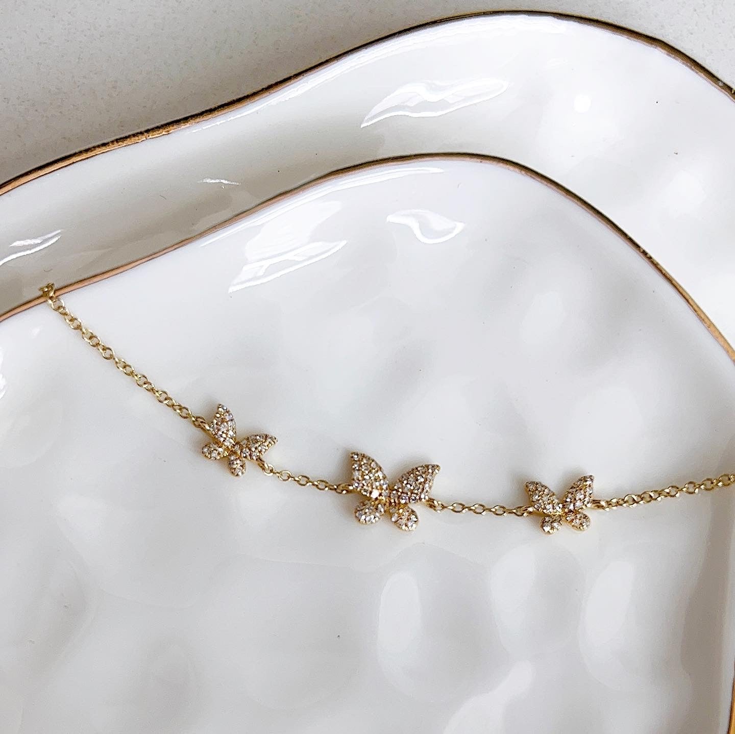 Diamond Butterfly Trio Bracelet
